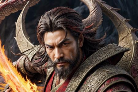 (best quality, masterpiece, perfect face, beautiful and aesthetic:1.2, colorful, dynamic angle, highest detailed face),dragon master king fu, (official art, extreme detailed, highest detailed), <lora:more_details:0.6>