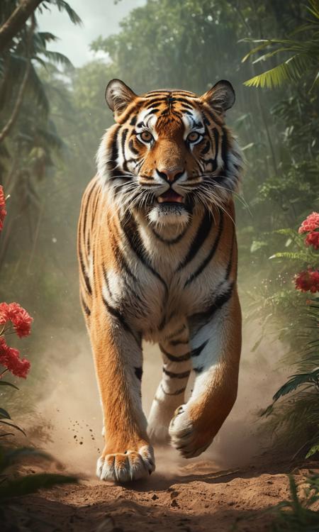 cinematic still coomplex illustration of a mighty tiger in the jungle very fast running to the viewer, trees and flower, in a massive cloud of dust, agression, anger, hyperrealistic scene, heavy rain, detailed focus, art by Aaron Jasinski, epic fantasy scene, vivid colors, Enchanted Masterpiece, Fantasycore, Award-Winning, Masterpiece, contrast, faded . emotional, harmonious, vignette, 4k epic detailed, shot on kodak, 35mm photo, sharp focus, high budget, cinemascope, moody, epic, gorgeous, film grain, grainy, cinematic still coomplex illustration of a mighty tiger in the jungle very fast running to the viewer, trees and flower, in a massive cloud of dust, agression, anger, hyperrealistic scene, heavy rain, detailed focus, art by Aaron Jasinski, epic fantasy scene, vivid colors, Enchanted Masterpiece, Fantasycore, Award-Winning, Masterpiece, contrast, faded . emotional, harmonious, vignette, highly detailed, high budget, bokeh, cinemascope, moody, epic, gorgeous, film grain, grainy, epic cinematic shot of dynamic coomplex illustration of a mighty tiger in the jungle very fast running to the viewer, trees and flower, in a massive cloud of dust, agression, anger, hyperrealistic scene, heavy rain, detailed focus, art by Aaron Jasinski, epic fantasy scene, vivid colors, Enchanted Masterpiece, Fantasycore, Award-Winning, Masterpiece, contrast, faded in motion. main subject of high budget action movie. raw photo, motion blur. best quality, high resolution, coomplex illustration of a mighty tiger in the jungle very fast running to the viewer, trees and flower, in a massive cloud of dust, agression, anger, hyperrealistic scene, heavy rain, detailed focus, art by Aaron Jasinski, epic fantasy scene, vivid colors, Enchanted Masterpiece, Fantasycore, Award-Winning, Masterpiece, contrast, faded, exotic, stunning, gorgeous, intricate detail, highly considered, sharp, perfect light, elegant, confident, glowing, professional, cinematic, singular, best, pure, beautiful, surreal, full color, background, bright, amazing, symmetry, illuminated, breathtaking, brave, complex, elite, awarded, extremely, creative, positive, cute, wonderful, marvelous