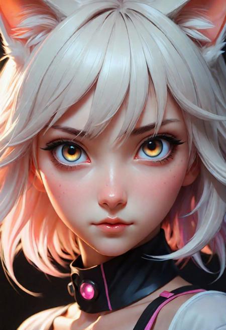 minimalist painting, pen and ink sketch, colorful,
black background, closeup anime portrait of a nekomimi girl, eye contact, action-packed, by Sakimichan, by WLOP, by Ilya Kuvshinov, by RossDraws, by Artgerm, elaborate, masterpiece, detailed