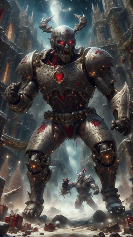 <lora:ChristmasDecorativeStyle:1>ChristmasDecorativeStyle portrait, solo, (full body:0.6), looking down, detailed background, detailed face, (<lora:VampiricTech:0.6>, vamptech ,vampiric theme:1.1), gladiator, pit-fighter, defensive stance, dynamic pose, enraged,  net, Red gladiator armor,  shoulder armor,  bandages, fighting pit in background,   blood, dramatic lighting, legendary gladiatorial atmosphere,, (Masterpiece:1.3) (best quality:1.2) (high quality:1.1)