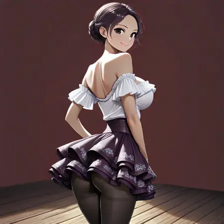 D009 Ruffle Layered Skirt