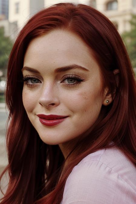 lindsaylohan dark red hair