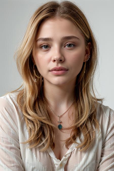 ((photorealistic, lifelike skin texture, subtle imperfections, natural complexion, soft lighting, skin texture, natural beauty, serene, fine lines, pores, cinematic, high-end skincare ad, extremely detailed, absurdes photograph:1.2))
<lora:ChloeGraceMoretz_smf_lora_v1:0.9>, 1girl, ch1o3g7a0e-smf, solo, photo (medium), jewelry, blonde hair, necklace, earrings, long hair, realistic, lips, portrait, face