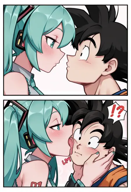 First Kiss Comic I Meme Trend Pose Concept I IllustriousXL and NoobAI