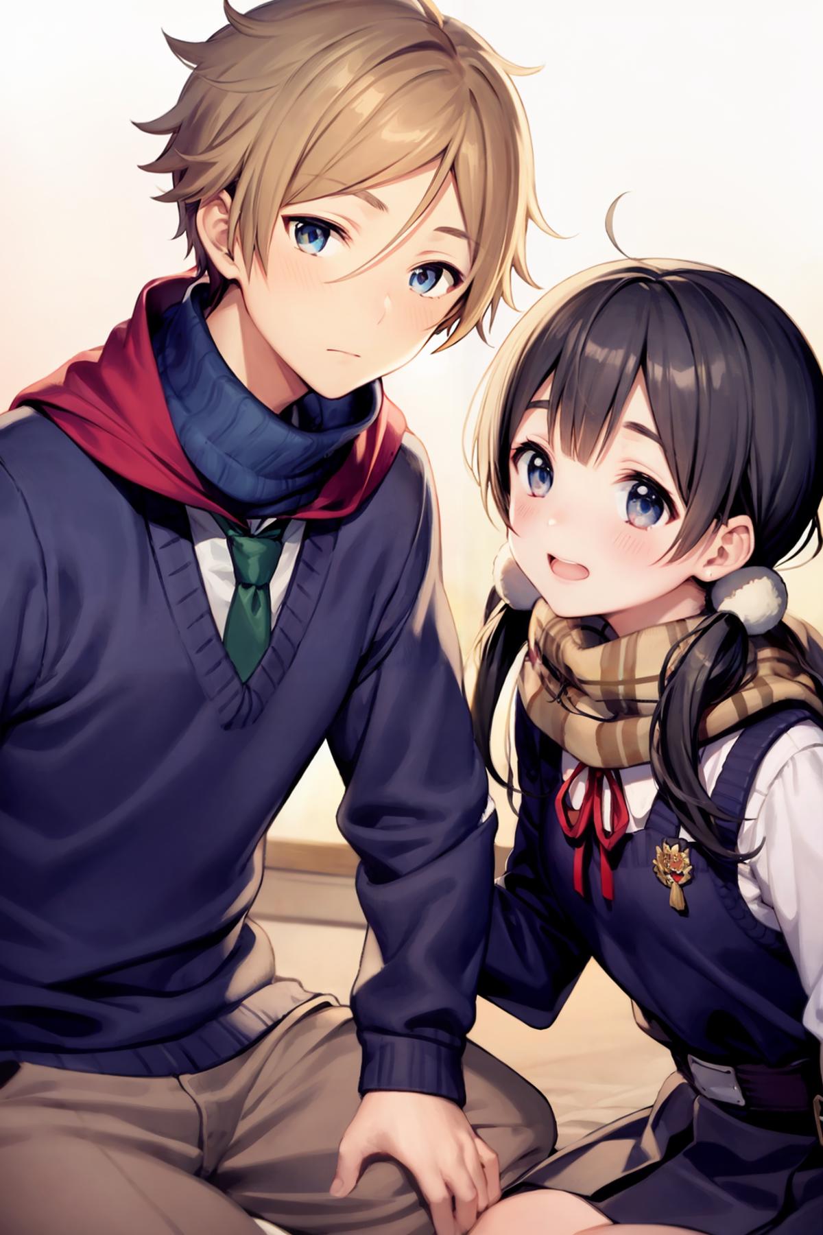 tamako x mochizou (Tamako Market) 玉子 x 饼藏 （玉子市场） image by kozue