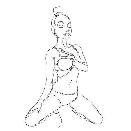 SingleLineArt style B&W line drawing of a yoga instructor in a pose<lora:SingleLineArt-LORA:1>