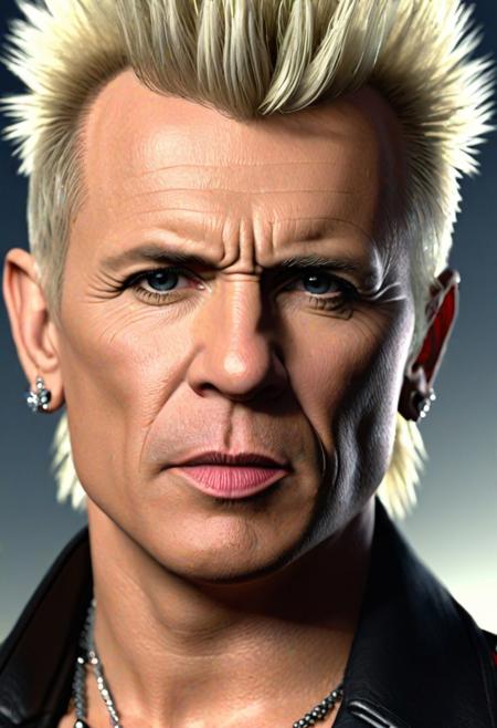 Billy Idol portrait, High quality, 8K, UHD, realistic