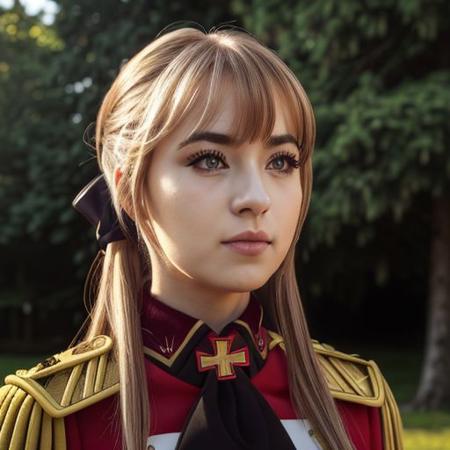 ((masterpiece, high quality, highres,))
outdoors,looking at viewer, 
Liscia, red uniform,  <lora:Liscia:1>
