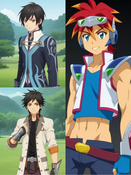 Jude Mathis from Tales of Xillia & Hibiki Kazaguruma (Flash Beat form) from Brave Beats