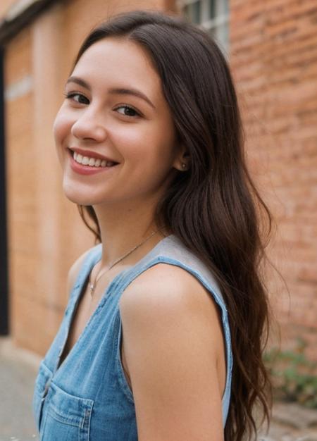 A beautiful young woman with a radiant smile,
