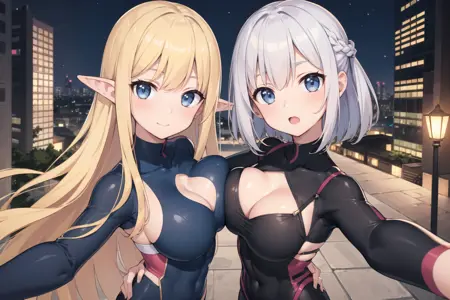 OpenPose: 2girls, breast press