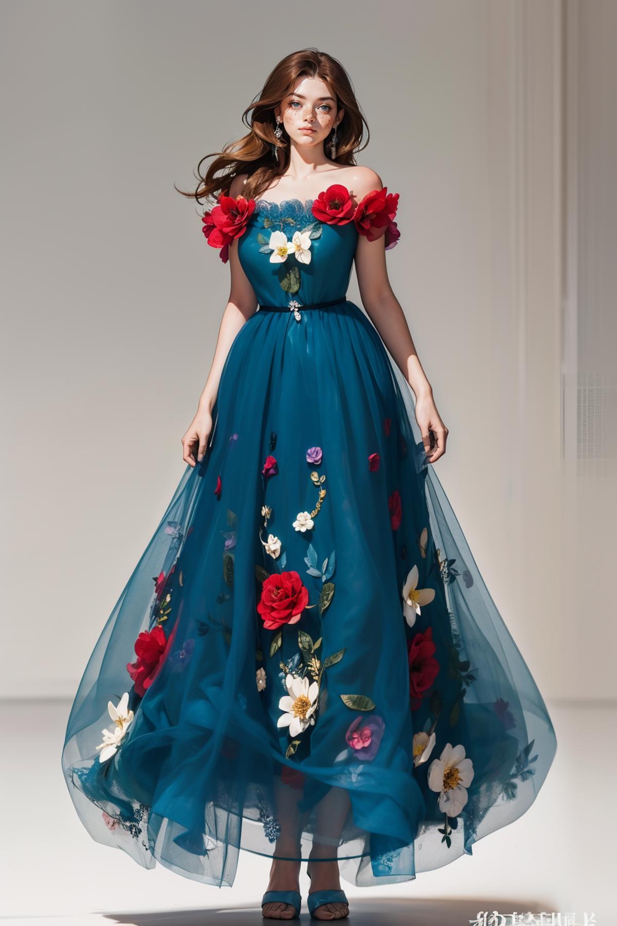 Blue & Flower Dress image by freckledvixon