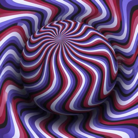 Optical illusion opti illusion moving spinning spiral ball vortex rotating