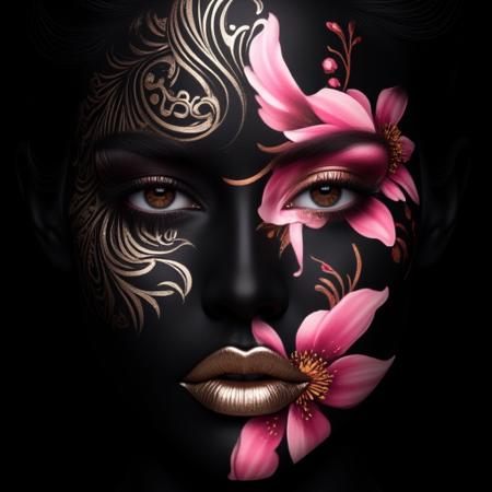Intricate Floral Face Paint V1