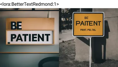 BetterText.Redmond - Improving Text on SDXL Concept LORA