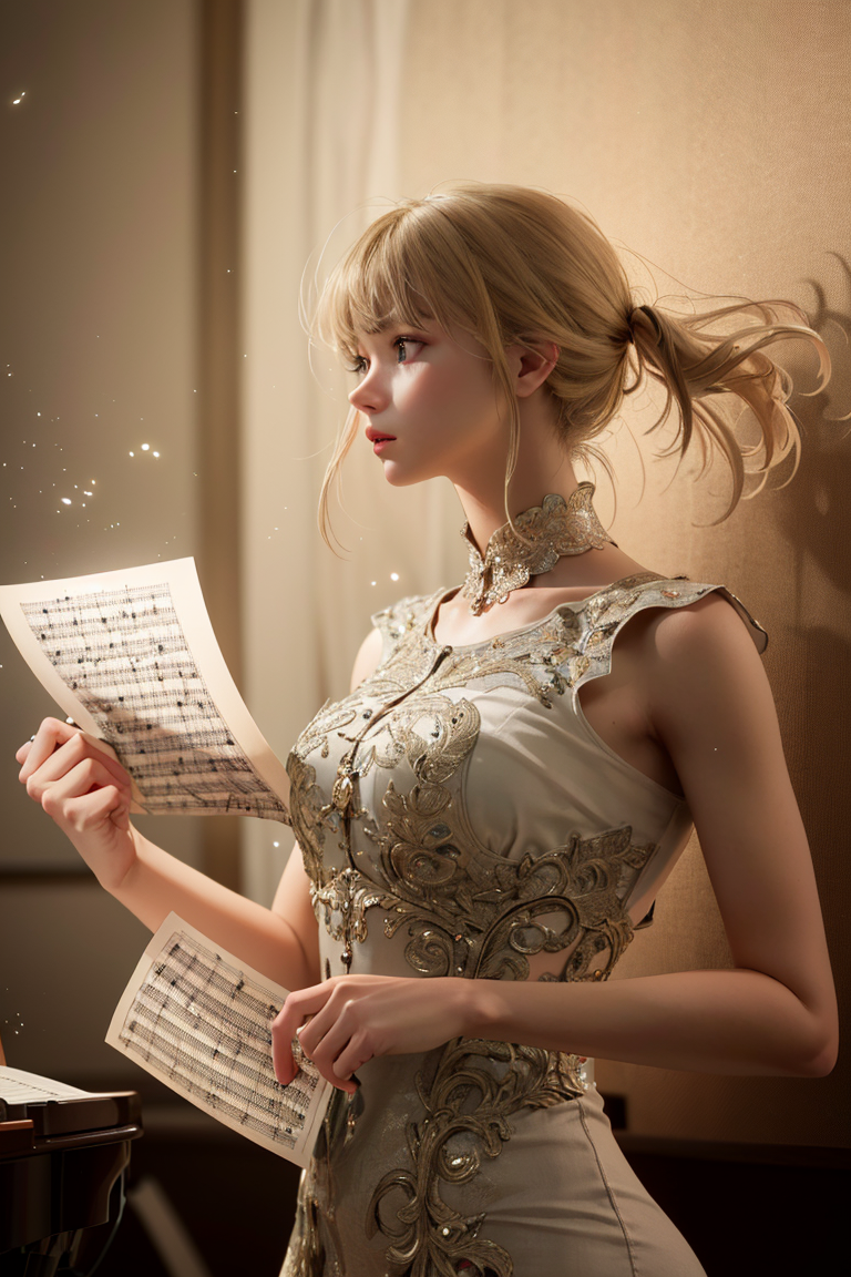 <lora:hipoly3DModelLora_v20:0.5>, 3d, realistic, masterpiece, best quality,
1girl,  
 Musician,
Holding an instrument, pas...