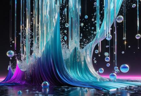 living freestanding 3D living holo fabric-draped glitch by artist "César" by disruptive pixel sorting artist "subtility factor deficiency" by glitch interpreter "Lethe" by sculptor "alchemical dataflow" by phototastically maintained carver "exploding ice bubbles