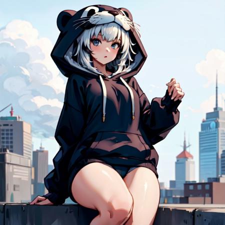 (masterpiece:1.2), (best quality:1.2), (high res:1.2),1girl , otter hoodie, <lora:OtterHoodie_v1:0.4>