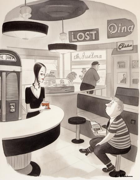 The New Yorker Cartoons - Charles Addams Style - SDXL 1.0 v1.0