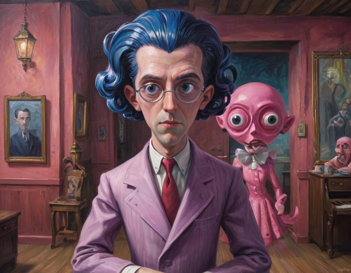 oil painting by h.p. lovecraft, bizzaro cutecore scene from lazytown, painterly <lora:LCM_LoRA_Weights:0.3>