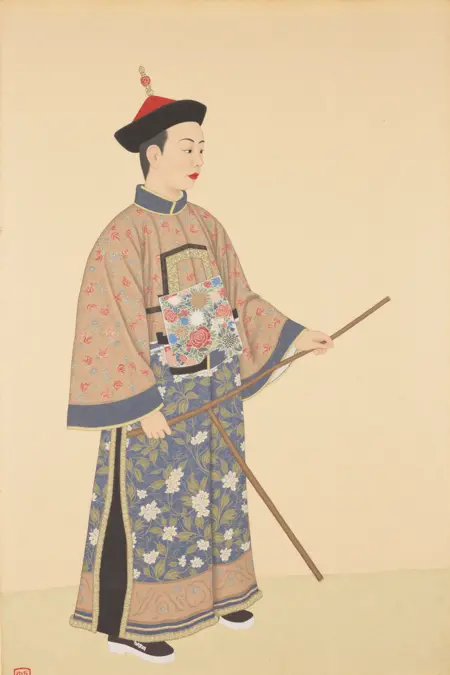 Chinese Art of Qing Dynasty court portrait painting style