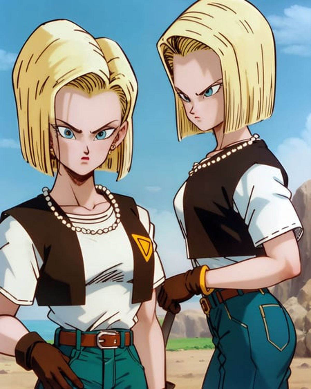 android 18 and cell naked