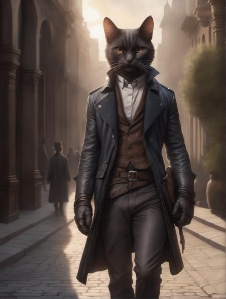 ((photo:1.2)), A victorian cat wearing leather jacked outfit , , dramatic lighting, dynamic pose, dynamic camera,masterpiece, best quality, dark shadows, ((dark fantasy)), detailed, realistic, 8k uhd, high quality, detailed, realistic, 8k uhd, high quality