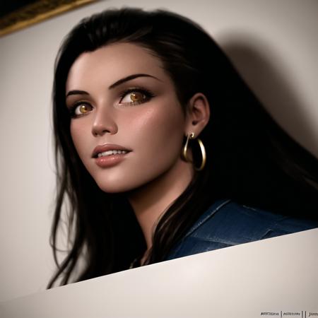 1girl, solo, dark skin, dark-skinned female, breasts, long hair, smile, brown eyes, cleavage, realistic, brown hair, medium breasts, teeth, earrings, jewelry, lips, very dark skin, grin, high waist jeans, earrings, illustration, in a medieval castle setting, digital painting, highly detailed, trending on Artstation, Unreal Engine 4k, intricate, sharp focus, illustration, by Frank Franzzeta, by Ruan Jia and Mandy Jurgens and Artgerm and Wayne Barlowe and Greg Rutkowski and Frank Frazetta, Artgerm, and william adolphe bouguereau and beeple. realistic facial expression, low key art, backlit, warm colors, high definition, clear facial details, face, realistic face symmetry, high contrast, atmospheric, realistic character concept art high budget, illustration, realistic. Epic painting oil painting. Greg Rutkowski. Epic, fine art nouveau, white, fine details, white background is one person drawn with subtle shadows, white, high definition, white, high angle view from below the golden ratio, on canvas, looking at 16k, professional artist has a very high quality, high angle, hyperdetailed, artstation, high budget, and cinematic lighting, inspired by Craig Mullins, high angle, high angle view from below the golden ratio, intricate, hyperdetailed, high definition, octane render, high definition, high definition, high action scene, composition body parts by Greg Rutkowski. Trending on ArtStation, composition, high definition digital painting oil on artstation, artgerm and detailed and detailed and cinematic lighting, inspired by John Singer Sargent, octane render in the last exile aaron horkey, composition, inspired by Alex Ross Tran Ross draws, insanely detailed, composition by John Singer Sargent, high angle, high angle, Artstation, high budget, octane render in the style of the elderberryd render, high quality printing, on ArtStation, by Alphonse Mucha, high angle from the Mandalorian, insanely detailed and cinematic, high definition, on Artstation, high quality printing, artgerm and detailed and Simon Stalenhag, intricate, high budget digital