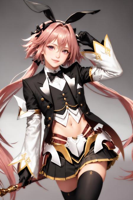 astolfost3 hair bow hair ribbon black dress buttons wing collar black bowtie long sleeves juliet sleeves black gloves pantyhose