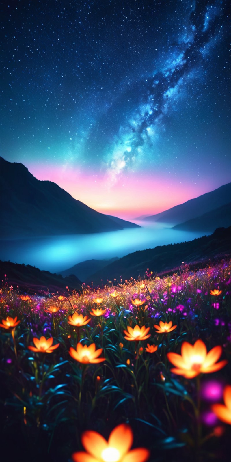 photography,(vibrant colors:0.6),
a fantastic landscape at night covered in glowing flowers,
<lora:M05_Intensify:1>