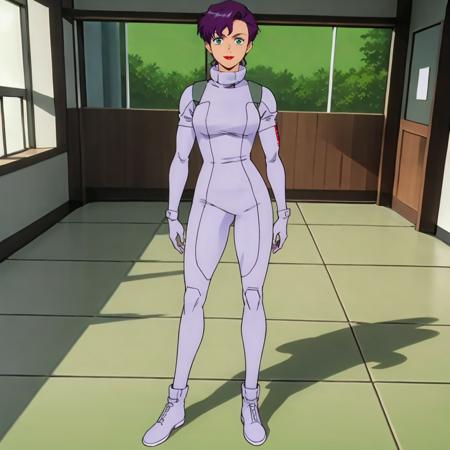 masterpiece,high quality,indoors,
<lora:shriketeam001:0.7>,full body,standing,looking at viewer,smile,
jucameilasch,1girl,
short hair,purple hair,green eyes,lipstick,
turtleneck,green pilot suit,