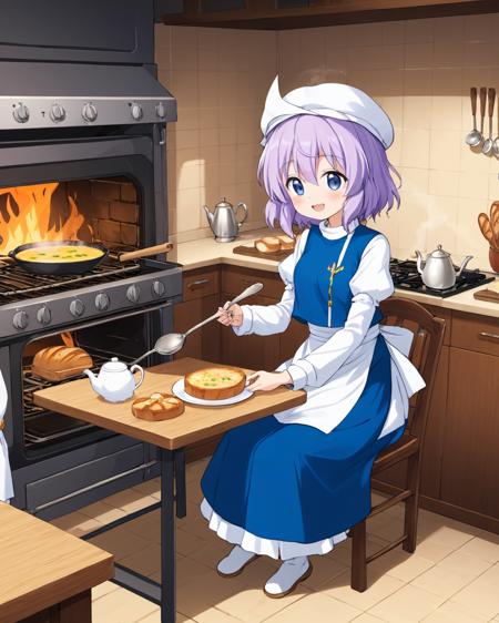 letty whiterock,ladle, 1girl, hat, soup, steam, open_mouth, table, kitchen, kettle, apron, stove, bowl, bread, cooking, juliet_sleeves, smile, chair, teapot, vest, teacup, tiles, sitting, solo, basket, spoon, skirt, blush, oven_mitts
<lora:letty_whiterock_image2226_2023-12-17-000010:1>,star-shaped_pupils,symbol-shaped_pupils,. gorgeous,key visual, vibrant, studio anime,award-winning, professional, highly detailed,high budget, cinemascope