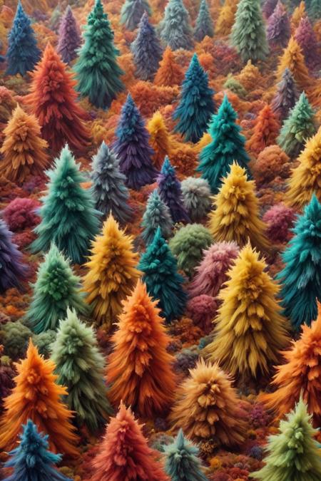 martius_fuzz forest, colorful  <lora:Colorful_Fuzzy_Style:1>