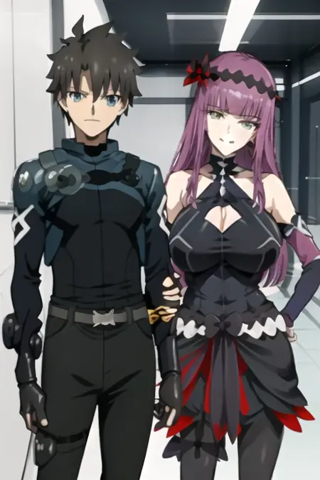 Ritsuka Fujimaru x Lady J (Fate/Grand Order x Valkyrie Drive)