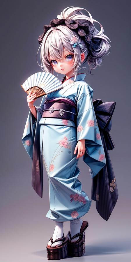 sensu pose,folding fan,1girl,kimono china dress