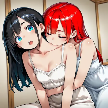 Biting/Kissing Shoulder (Yuri) -SDXL