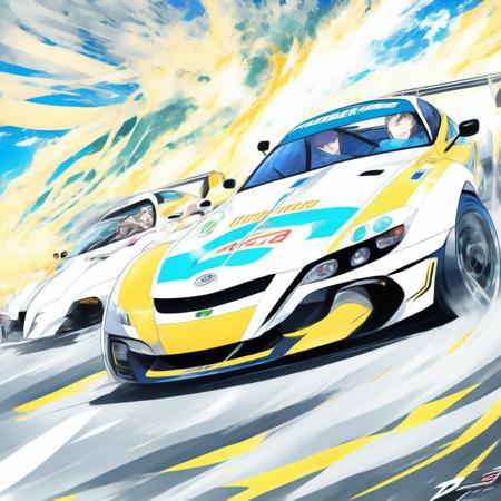 anime Racing TV Show Poster (DDracing style:1) <lora:djzDDracing:0.8)