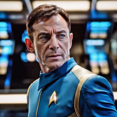  lorca, man, shirt, blue, star trek