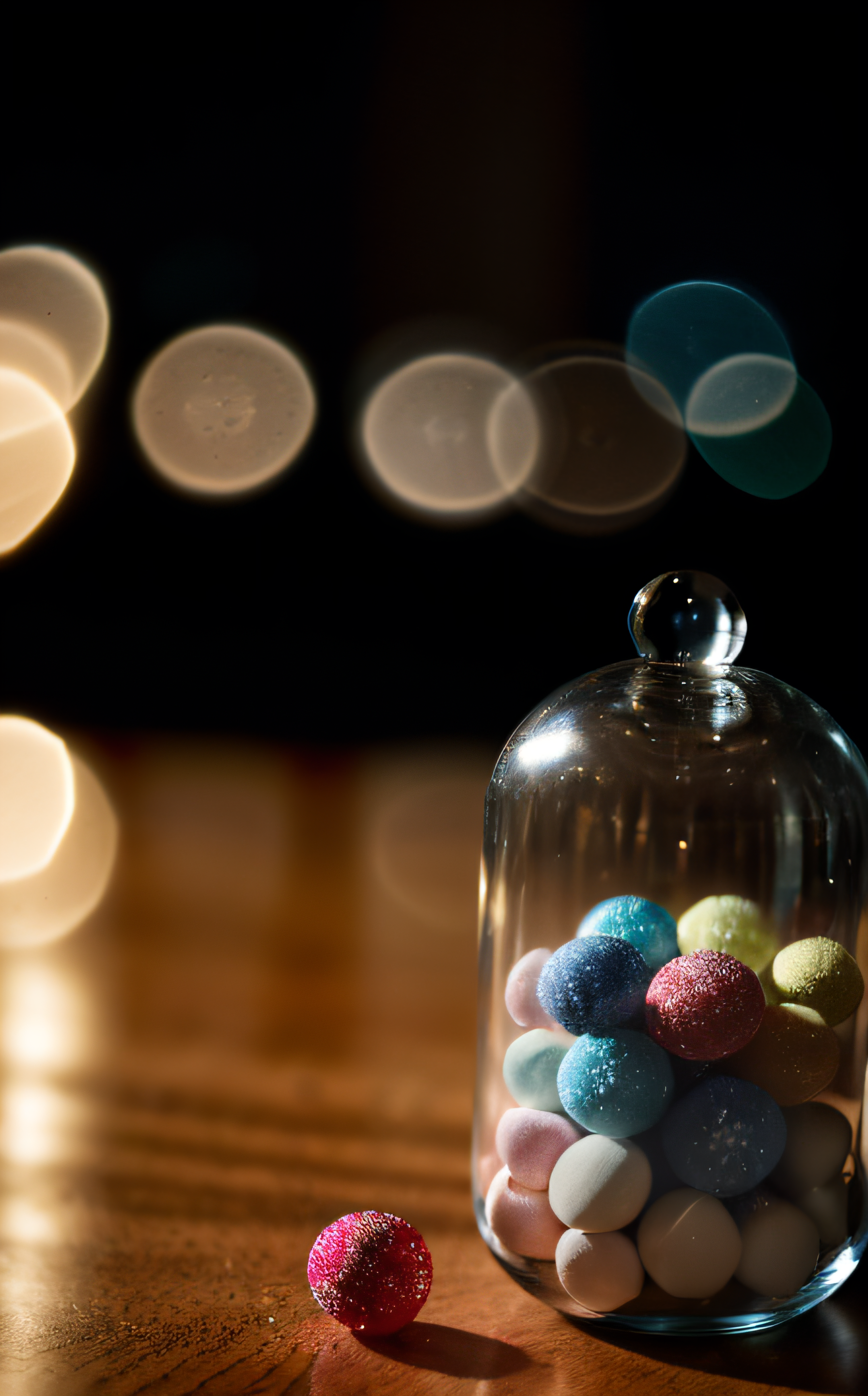 Surrealist art ((best quality)), ((masterpiece)), (detailed), 8K, sharp focus, cinematic lighting, octane render, unreal engine, volumetrics dtx, (film grain:1.4), (bokeh:1.3), (blurry foreground:1.2), (blurry background:1.2), close-up of a candy jar with a flower on top, vibrant and colorful candies inside, water waves gently reflecting off the jar, sunlight streaming through, snowflakes delicately falling around, Leica 50mm, f1.4, intimate shot.
<lora:epi_noiseoffset2:1> . Dreamlike, mysterious, provocative, symbolic, intricate, detailed