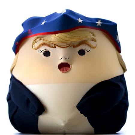 <lora:Squishymallows:0.87>, squishymallows,  (donald trump face),  (white background)