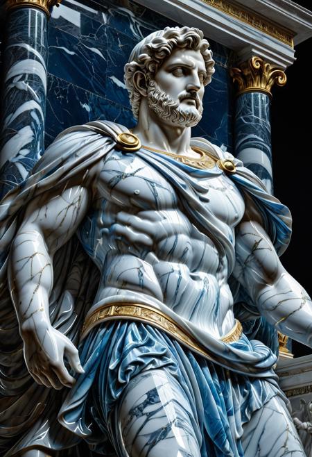 Excellent quality, masterpiece, high resolution, intricate and detailed,
(cs-cr1stal-v2:1.2),
figure composed of a single huge brilliant, sculpture of a (atlante farnese:1.1) in white and blue liquid marble, translucent, gold veins,
translucent, ethereal, majestic, detailed digital art, close-up, ground shot,
dark background,