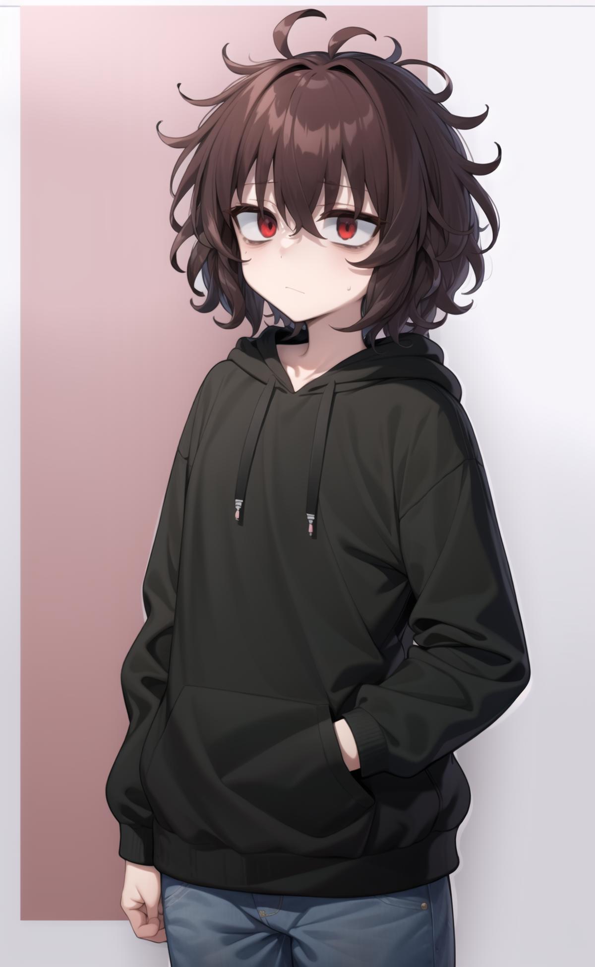 Anime girl with short messy hair