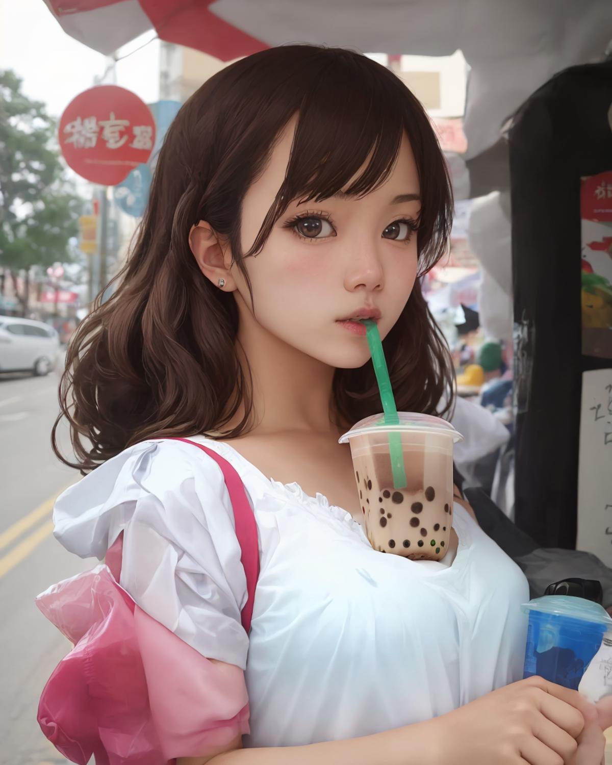 Hands-free Bubble Tea challenge image by oosayam