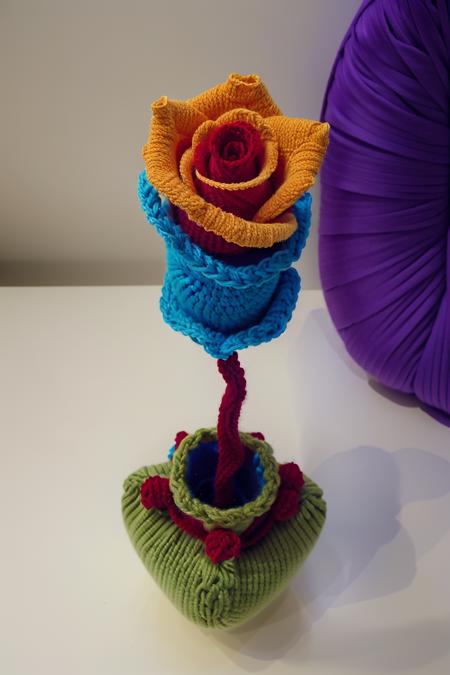 knittedstyle, a rose <lora:knittedstyle2:1>