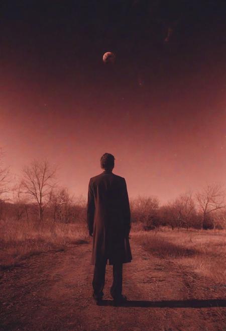 photograph, redscale only photograph, ((redscale photograph" uses only burgundy, crimson, scarlet, vermilion, and (dusty-rose colour))) , (macabre surrealism), ((bypassing rationality)), (ghastly after image), (double exposures), (frightening echo image), ((echo image)), (gothic cinematic surrealism), sidelit,  (masterpiece from an evil dimension), film grain, noise offset, Getty Images quality photograph, (surrealist horror photograph), [themes of melancholy, terror, and regret] , (multiple-exposure photograph), UHD, (very slow shutter speed to capture motion blur), experimental lighting, experimental angles, strong fisheye-lens/ intense fisheye-view photograph, realisticvision-negative-embedding, epiCRealism