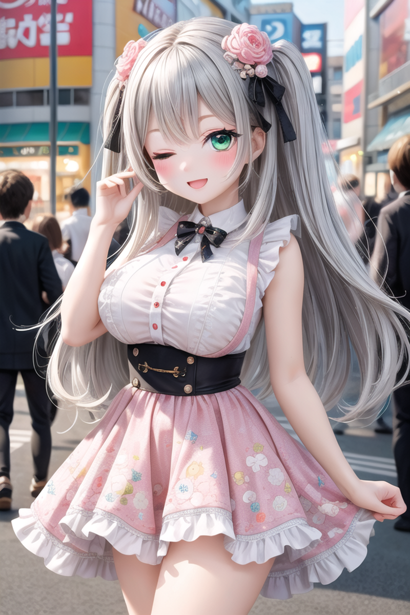 <lora:leftwink_v120:1.5>
insanely detailed, absurdres, ultra-highres, ultra-detailed, best quality,
1girl, solo, nice hand...