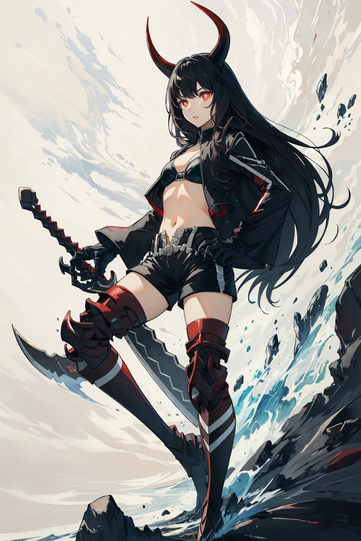 Black Gold Saw (Black Rock Shooter) LoRA image by anonimoose