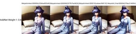 solo, Mitsurugi Meiya, blue eyes, blue hair, high ponytail, sitting on bed, smile, pyjamas