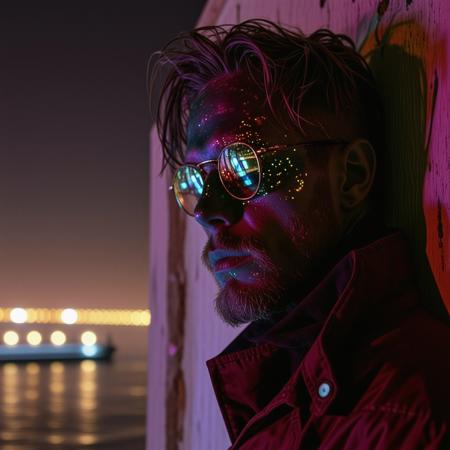 abstract, beautiful, strange, man, night, city, wonderful, colorful