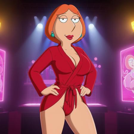 Full body photo of Lois_Griffin wearing sexy  haori  at the club, perfect eyes , cartoon, animated, makeup, eyeliner, mascara  <lora:Lois_Griffin prompt 80 image SDXL:0.7>